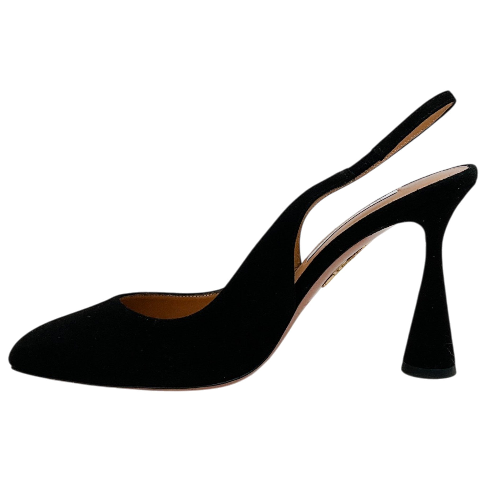 Aquazzura Black Suede Amore 95 Slingback Pumps