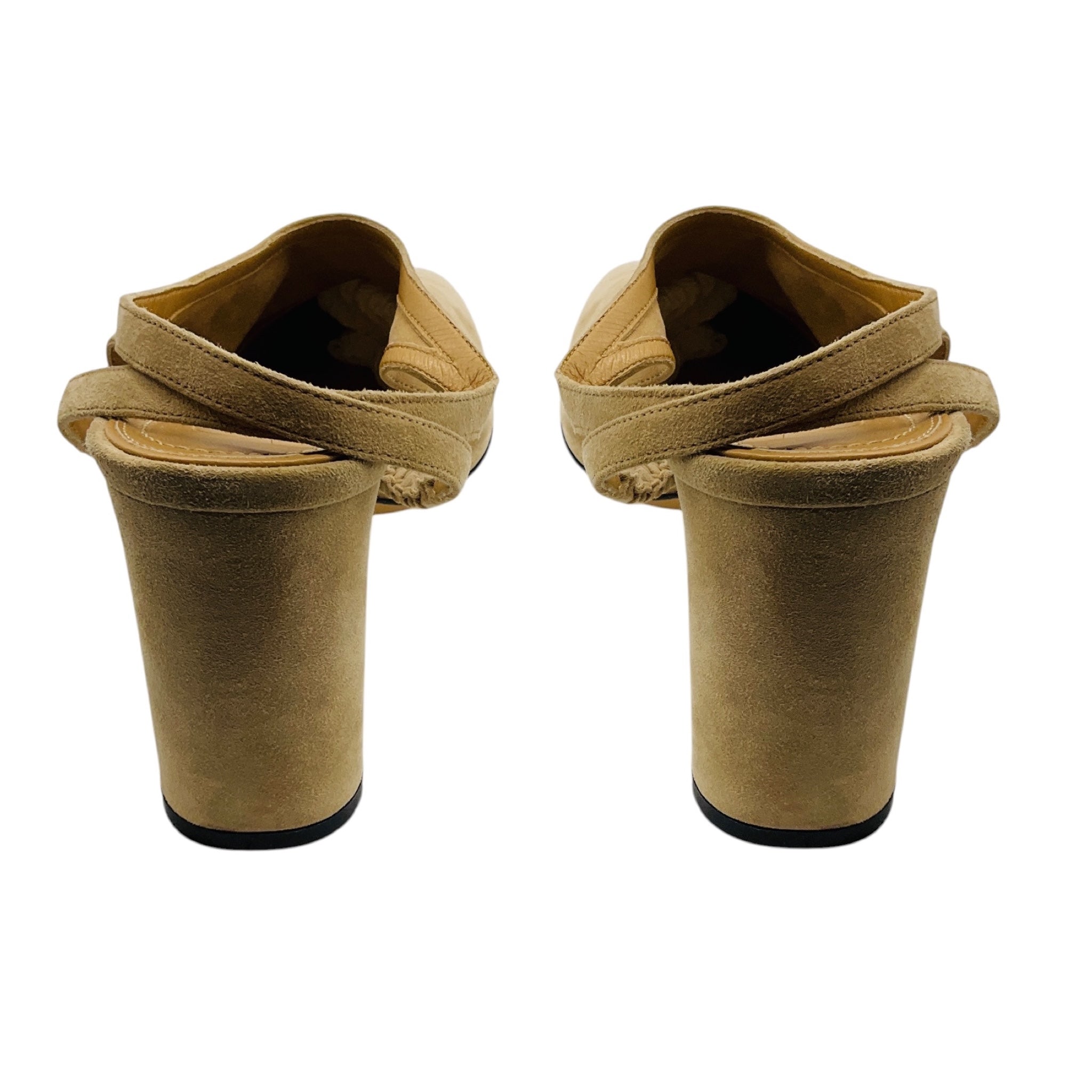 The Row Natural Beige Camil Suede Slingback Pumps