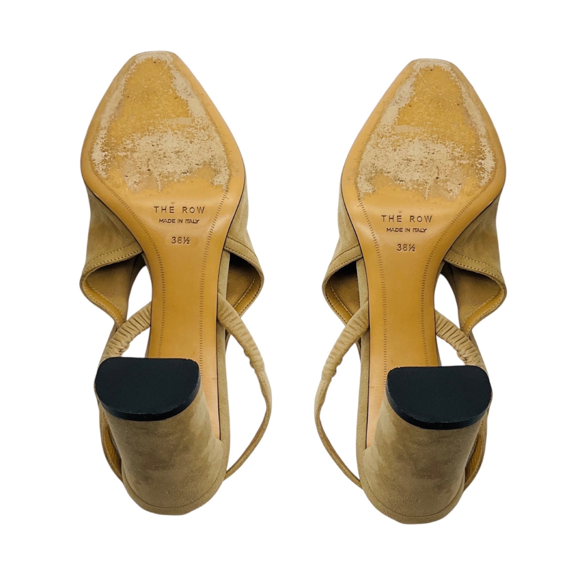 The Row Natural Beige Camil Suede Slingback Pumps