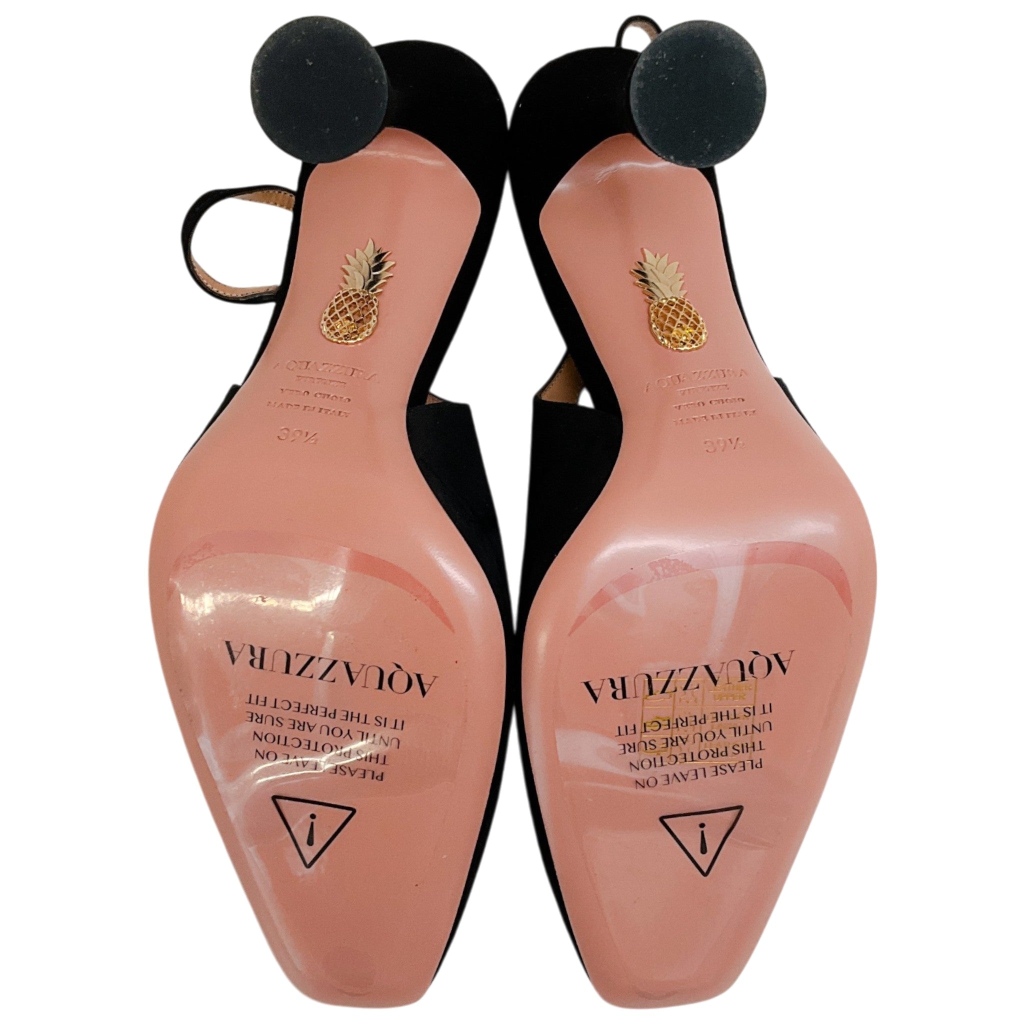 Aquazzura Black Suede Amore 95 Slingback Pumps