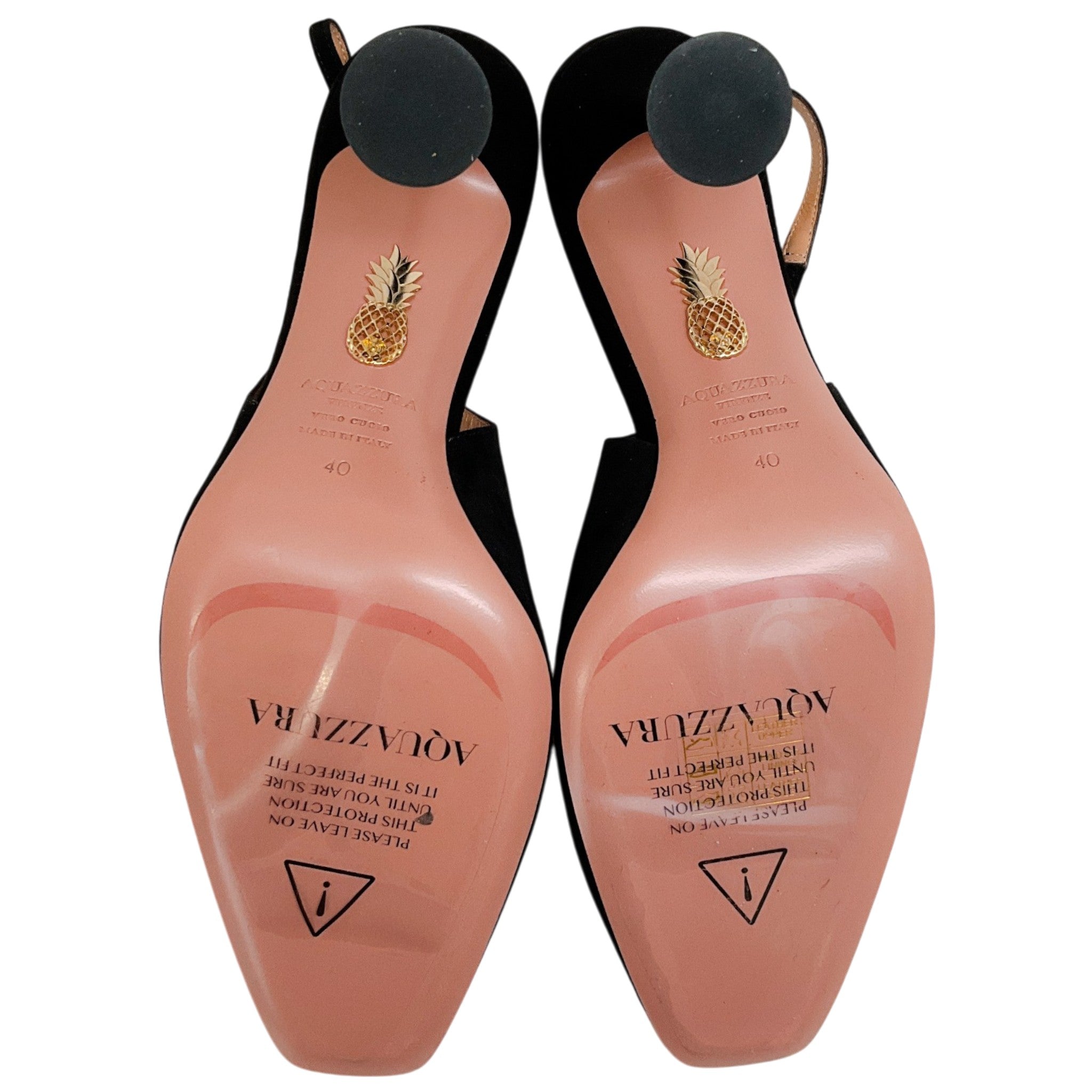 Aquazzura Black Suede Amore 95 Slingback Pumps