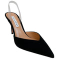 Load image into Gallery viewer, Aquazzura Black Suede V Plexi 85 Slingback Pumps

