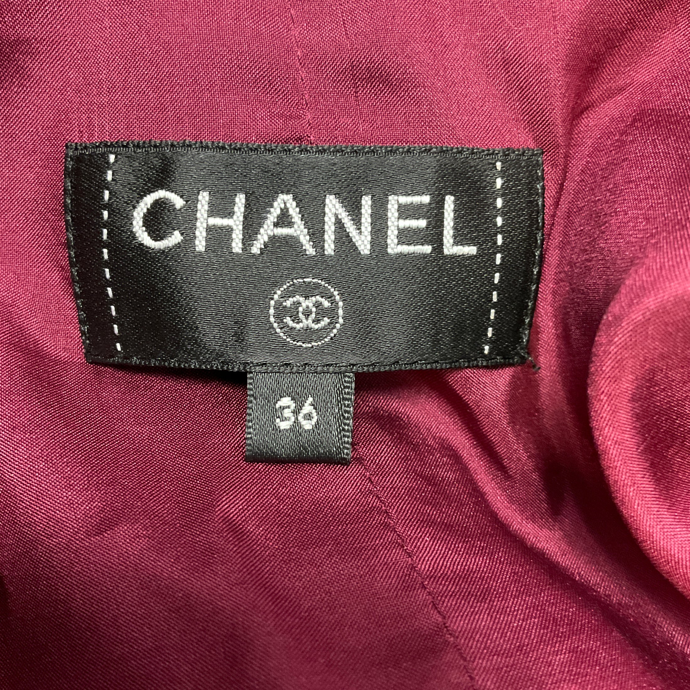 Chanel Burgundy Multi Tweed Midi Skirt