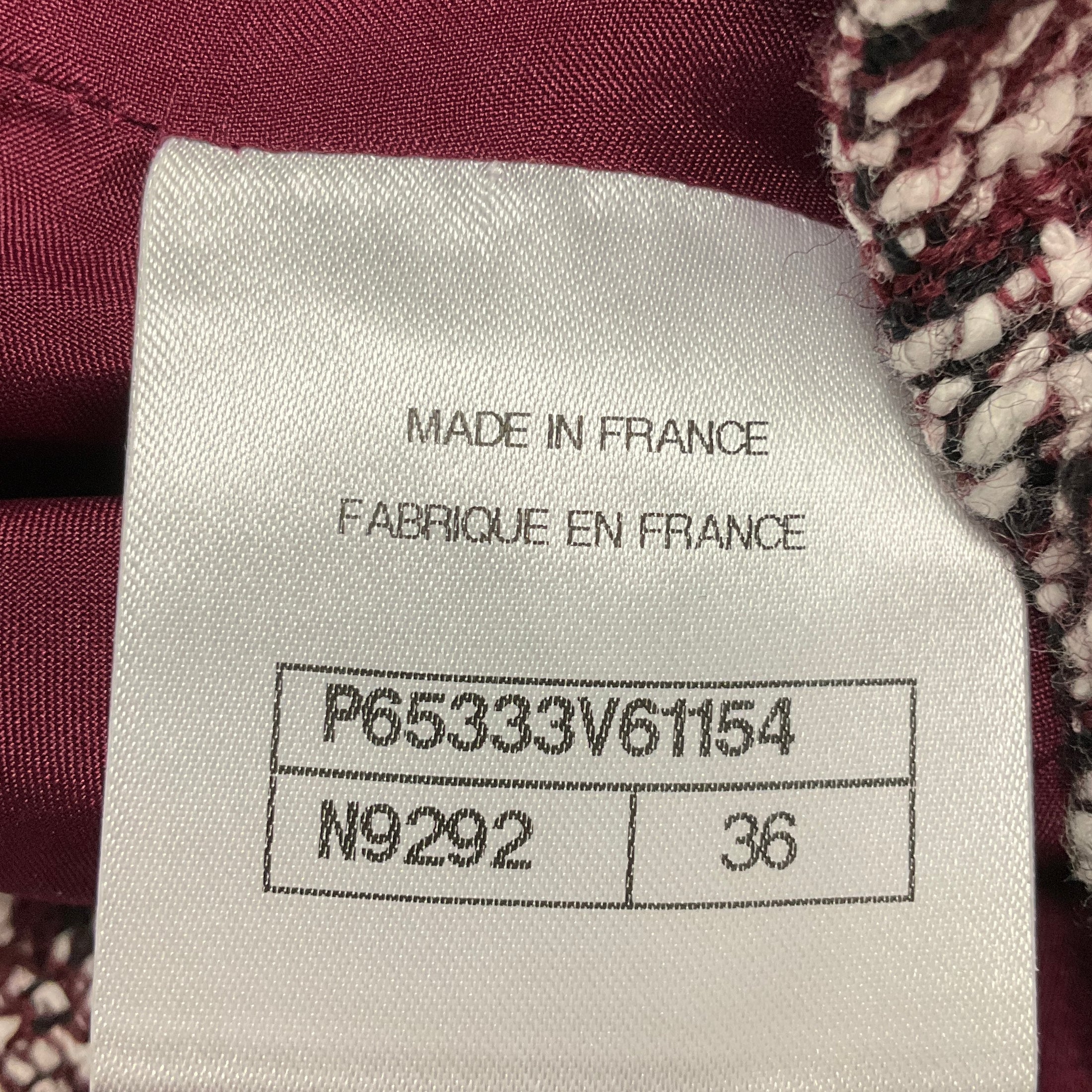 Chanel Burgundy Multi Tweed Midi Skirt