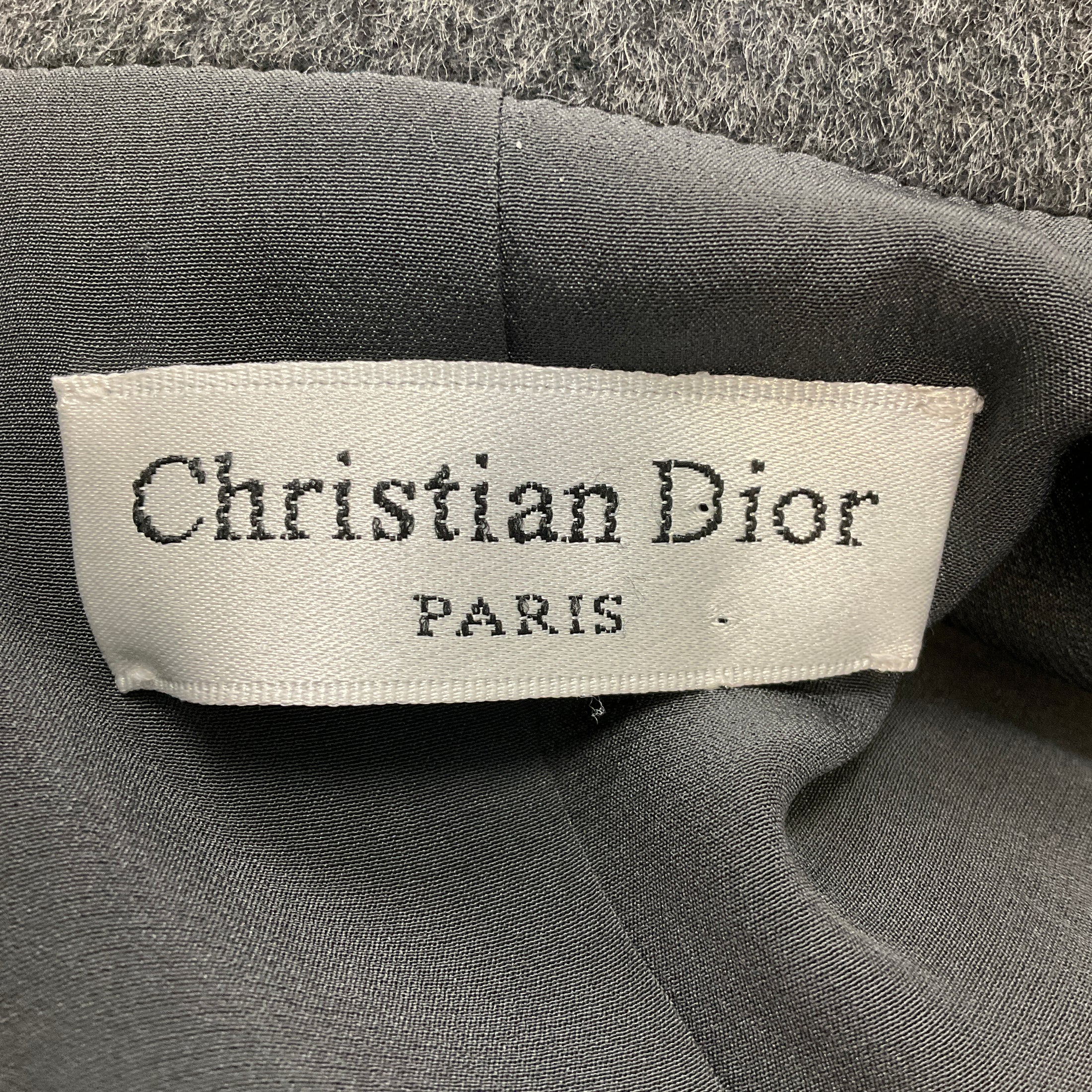 Christian Dior Charcoal Grey Double Breasted Cashmere Coat