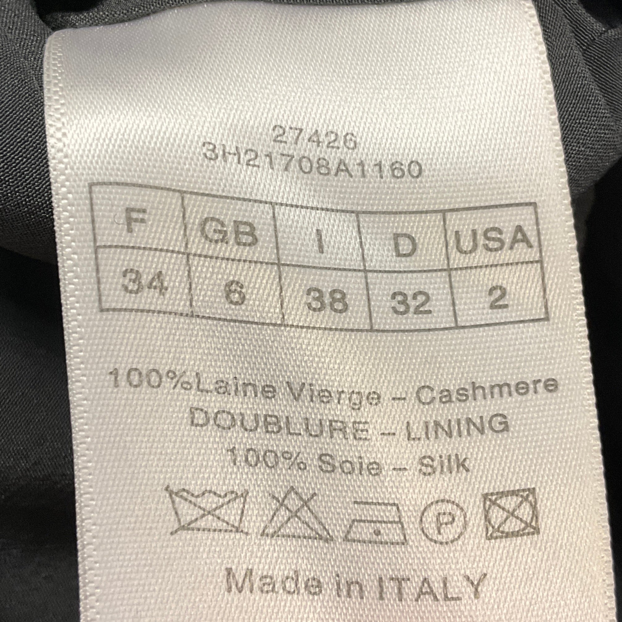 Christian Dior Charcoal Grey Double Breasted Cashmere Coat