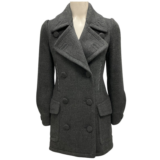 Christian Dior Charcoal Grey Double Breasted Cashmere Coat