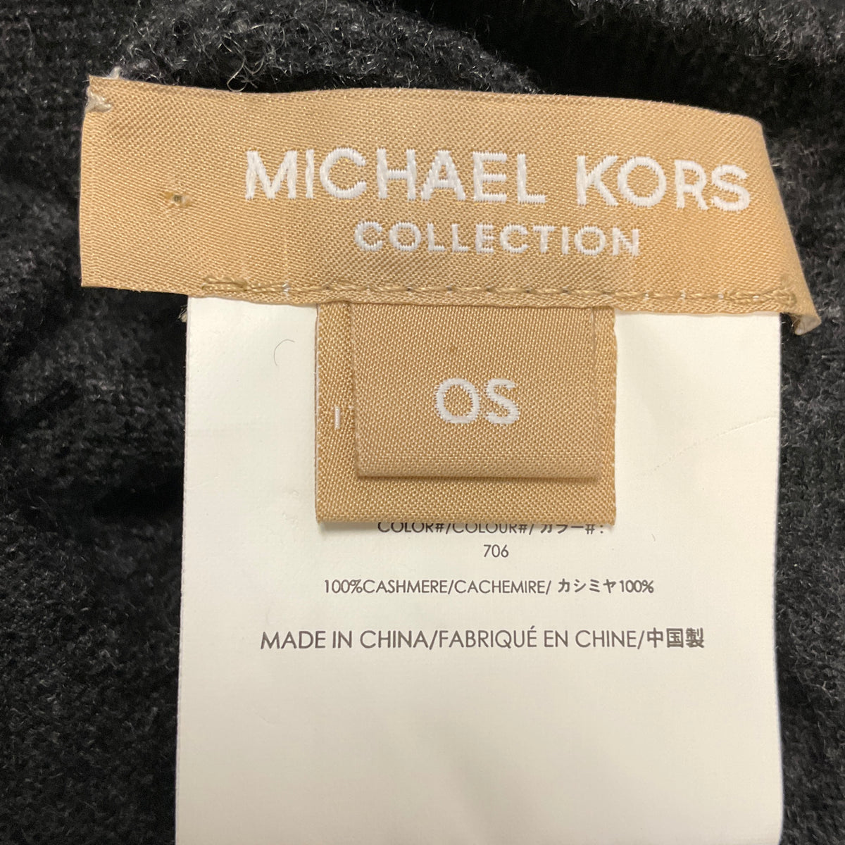 Michael Kors Collection Charcoal Grey Leopard Embroidered Sequined Cashmere Scarf