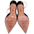 Load image into Gallery viewer, Aquazzura Black Suede V Plexi 85 Slingback Pumps

