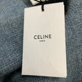 Load image into Gallery viewer, Celine Blue Brushed Mohair Cropped Cardigan Sweater with Gold Buttons
