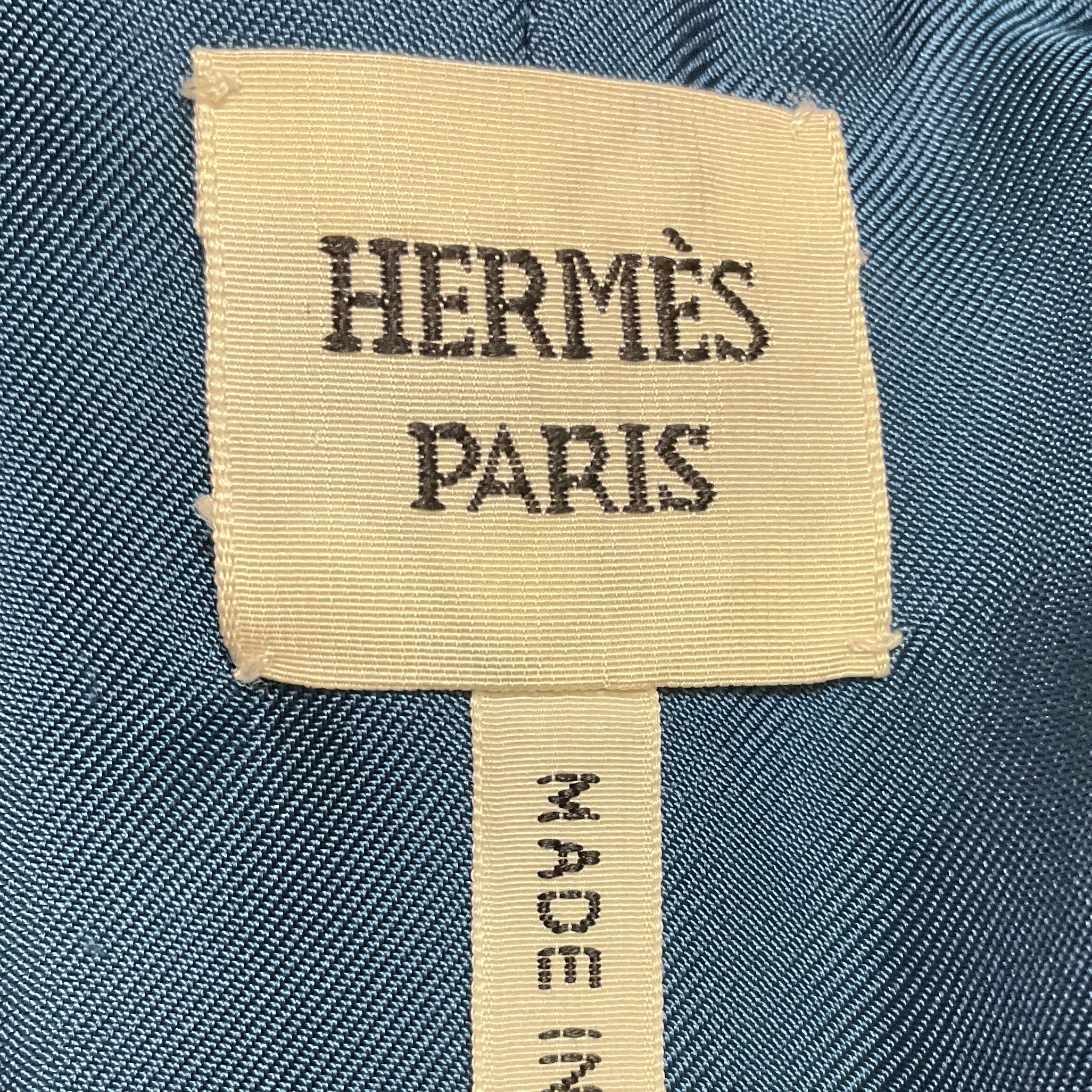 Hermes Blue Calfskin Leather Shorts