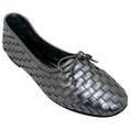 Load image into Gallery viewer, Freda Salvador Gunmetal Woven Leather Roma Ballet Flats


