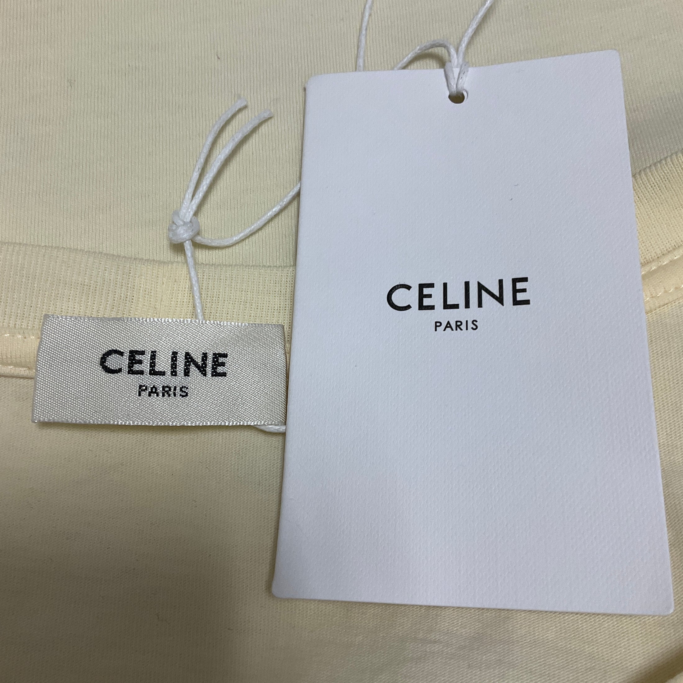 Celine Off-White Logo Anchor Graphic Print Cotton Tee Shirt