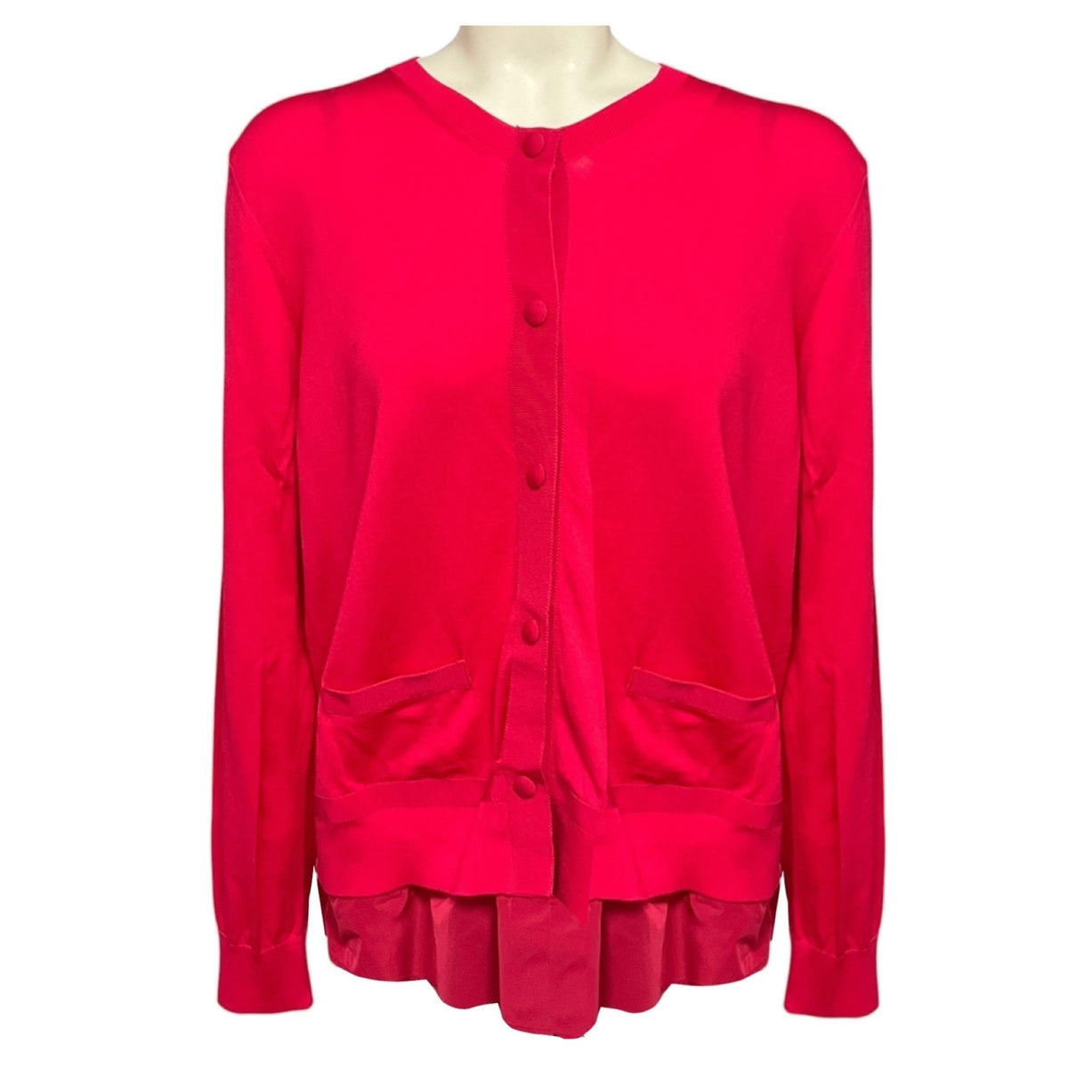 Moncler Fuchsia Pink Maglia Tricot Cardigan Sweater