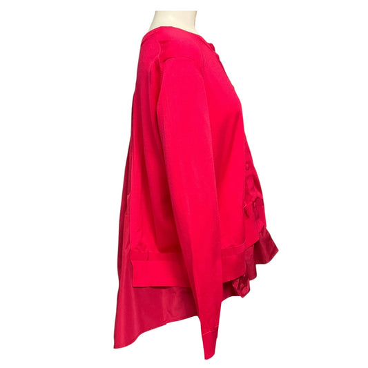 Moncler Fuchsia Pink Maglia Tricot Cardigan Sweater
