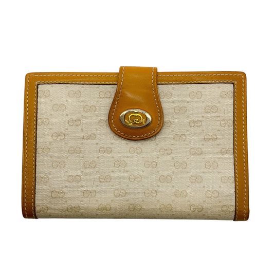 Gucci Vintage Ivory / Tan GG Supreme Purse Wallet