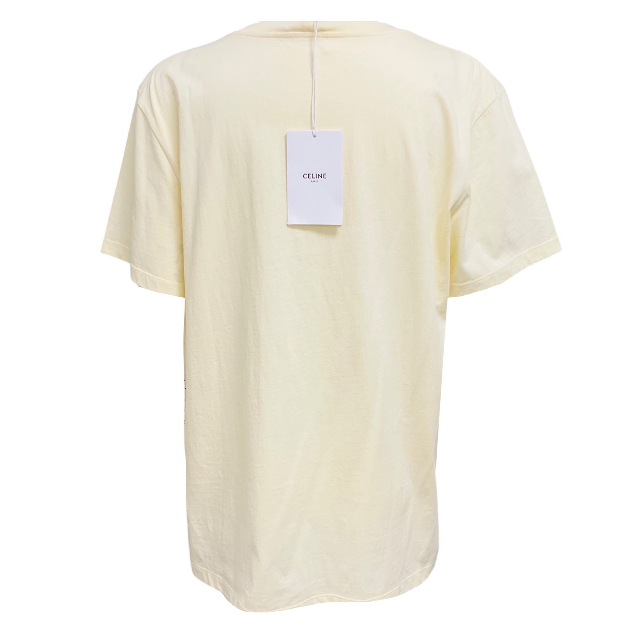 Celine Off-White Logo Anchor Graphic Print Cotton Tee Shirt