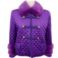 Load image into Gallery viewer, Gucci Purple Quilted Jacket with Removable Mink Collar

