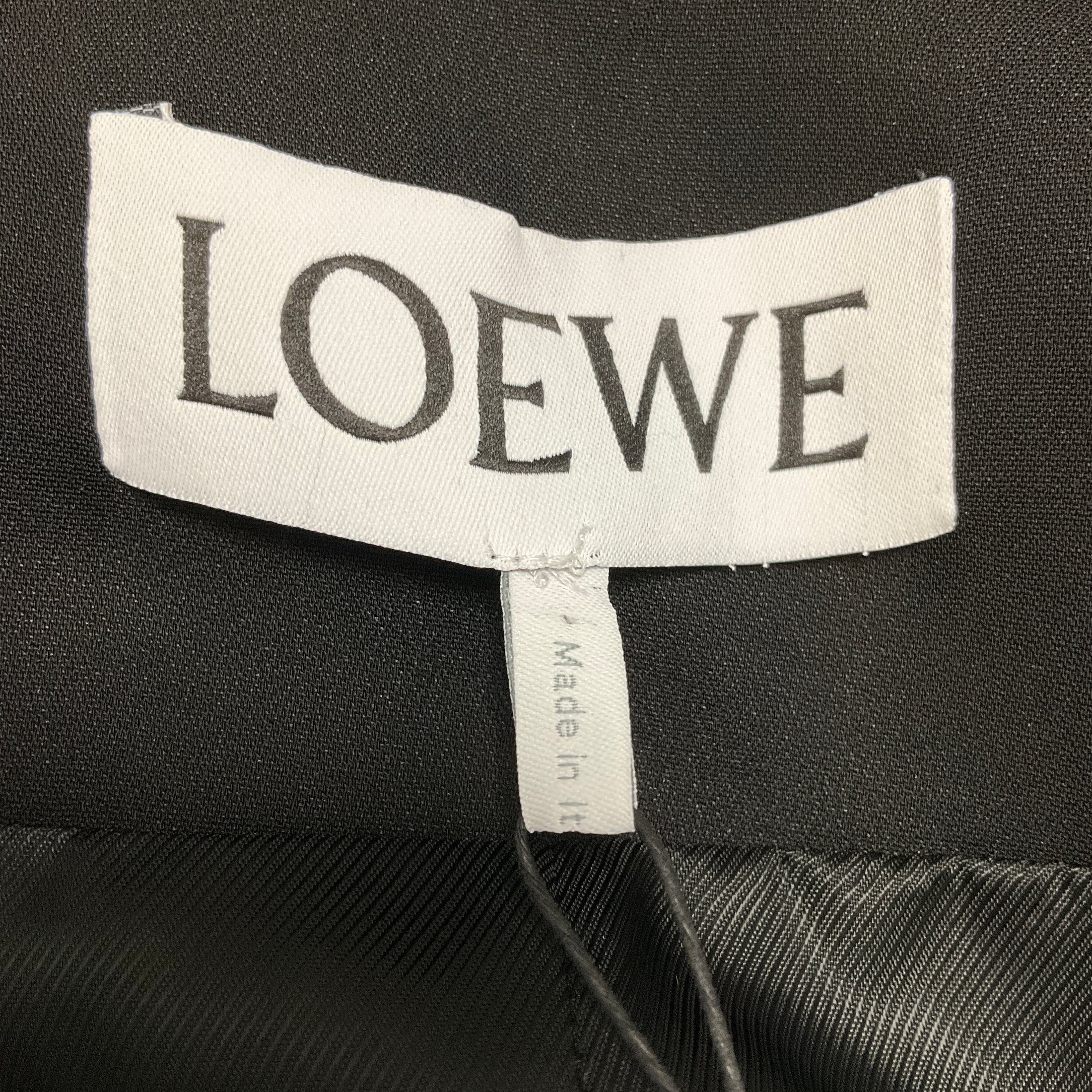 Loewe Black Asymmetric Single Button Tailored Stretch Viscose Blazer Jacket