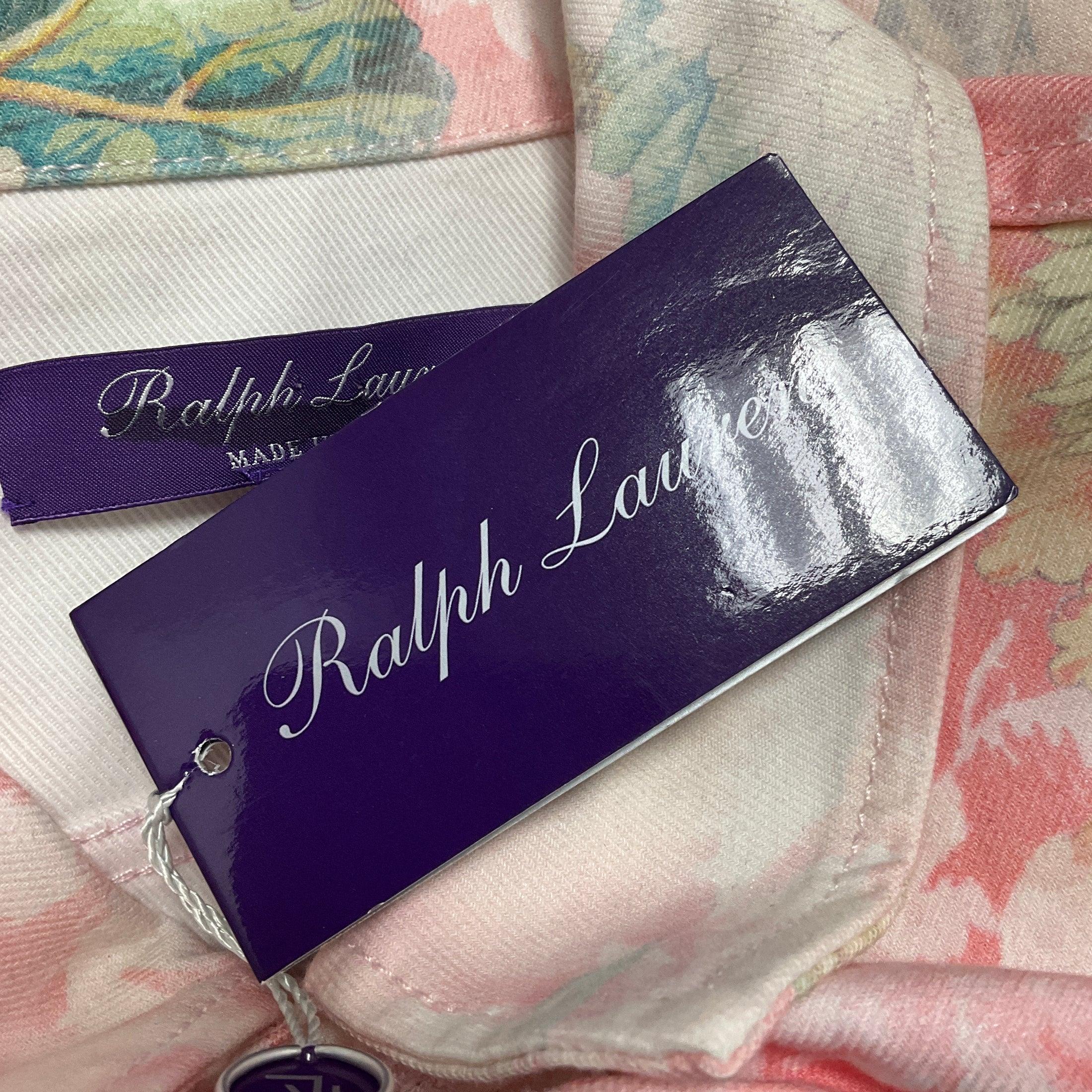 Ralph Lauren Collection Pastel Multi Floral Denim Jacket