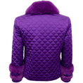 Load image into Gallery viewer, Gucci Purple Quilted Jacket with Removable Mink Collar
