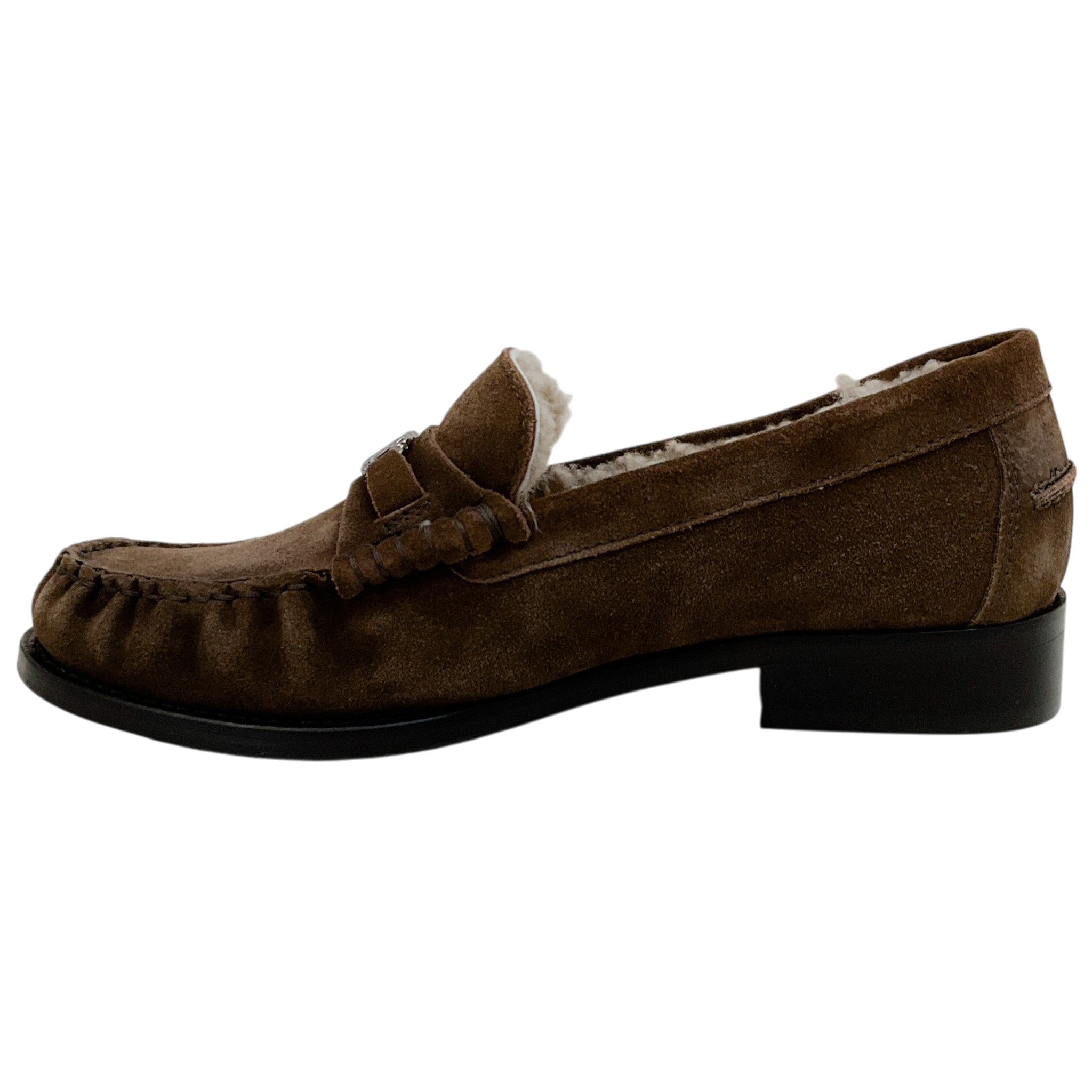 Casade Brown Suede Shearling Lined Loafers