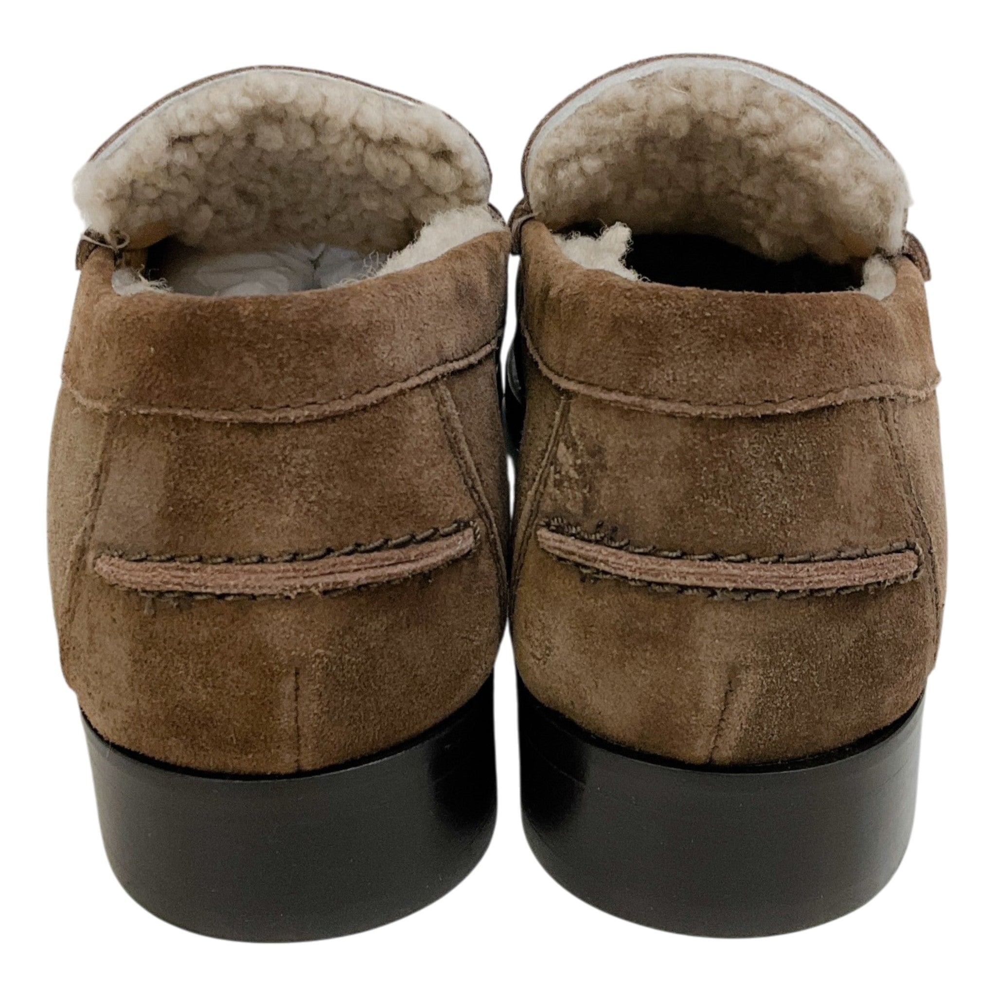 Casade Brown Suede Shearling Lined Loafers