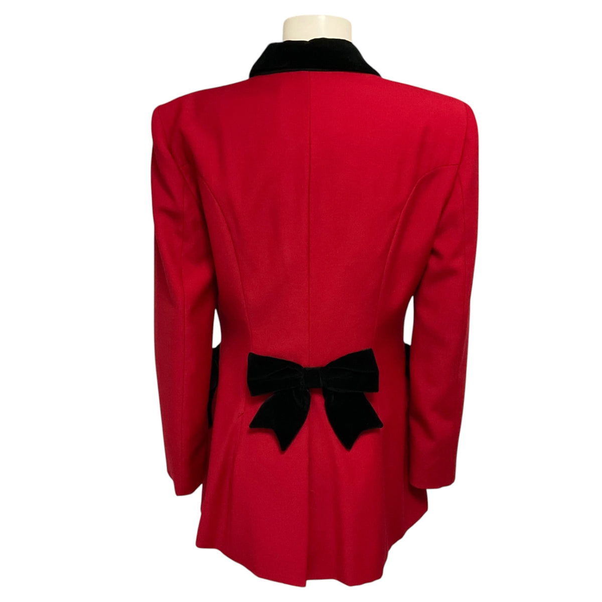 Moschino Cheap and Chic Red / Black Velvet Bow Adorned Wool Blazer