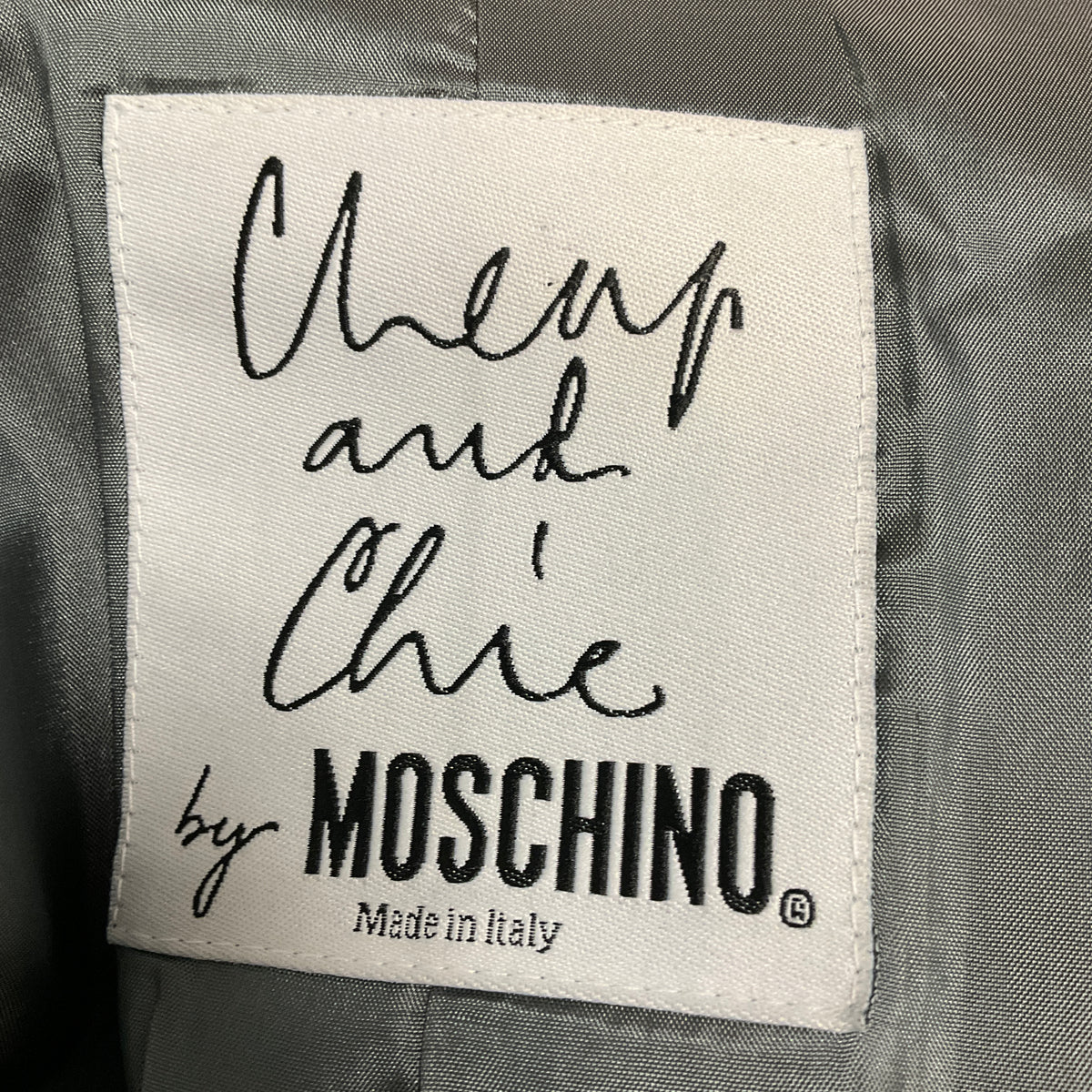 Moschino Cheap and Chic Grey / Black Floral Embroidered Wool Blazer with Ladybug Embellishments