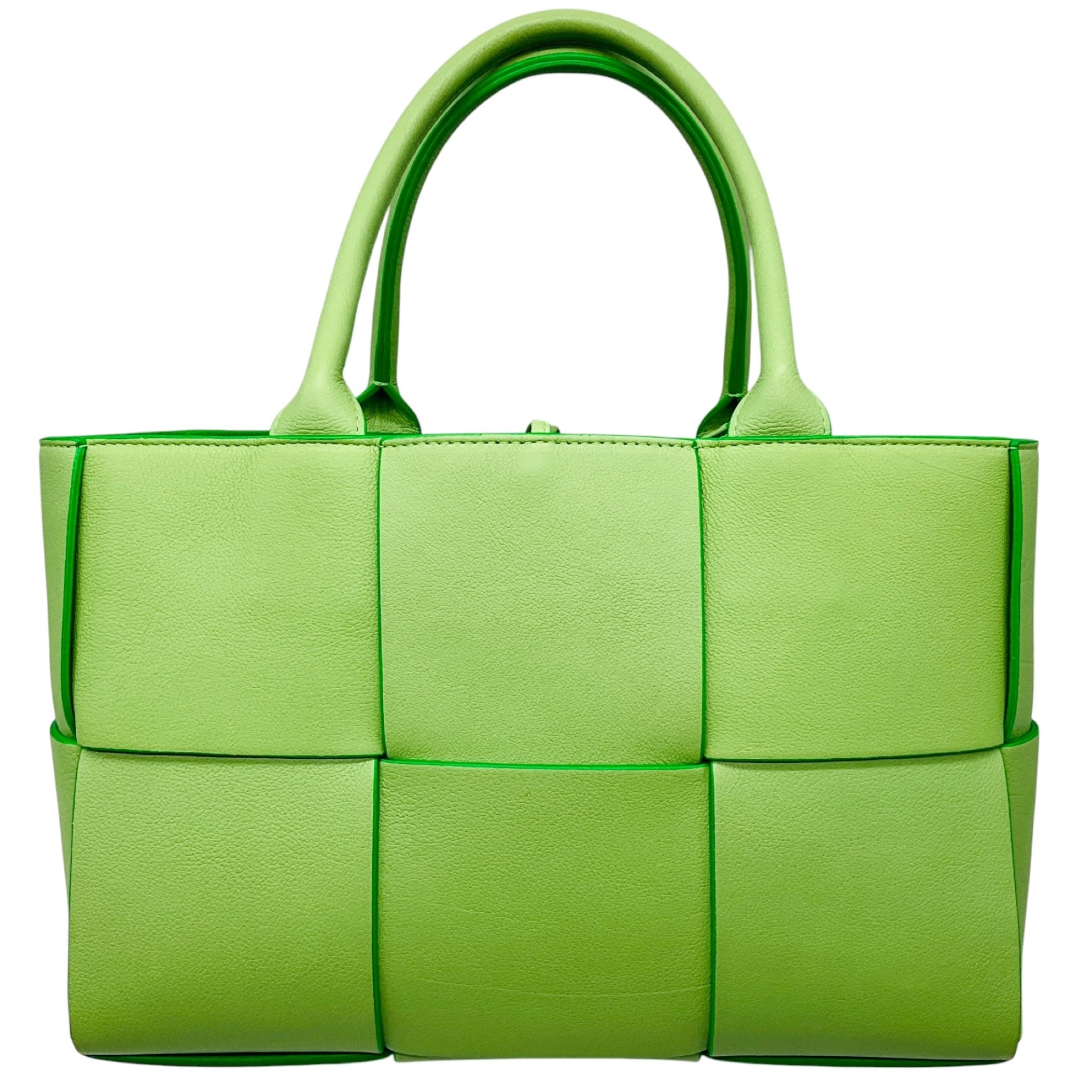 Bottega Veneta Green Intrecciato Leather Arco Tote Bag