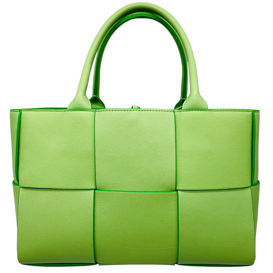 Bottega Veneta Green Intrecciato Leather Arco Tote Bag
