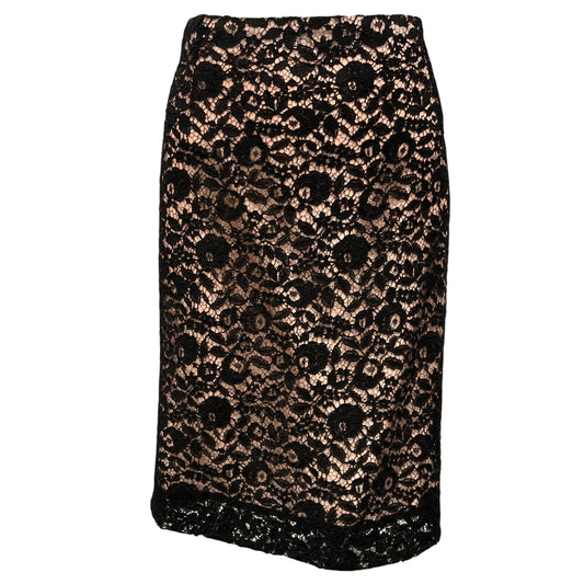 Lanvin Black / Pink 2016 Lace Skirt