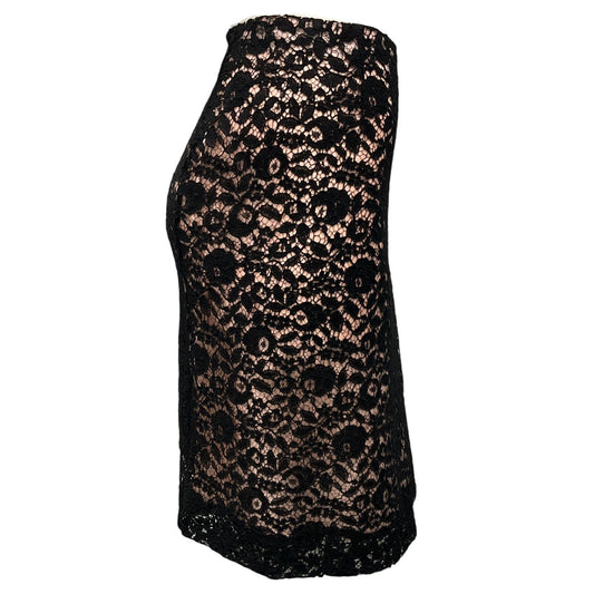 Lanvin Black / Pink 2016 Lace Skirt