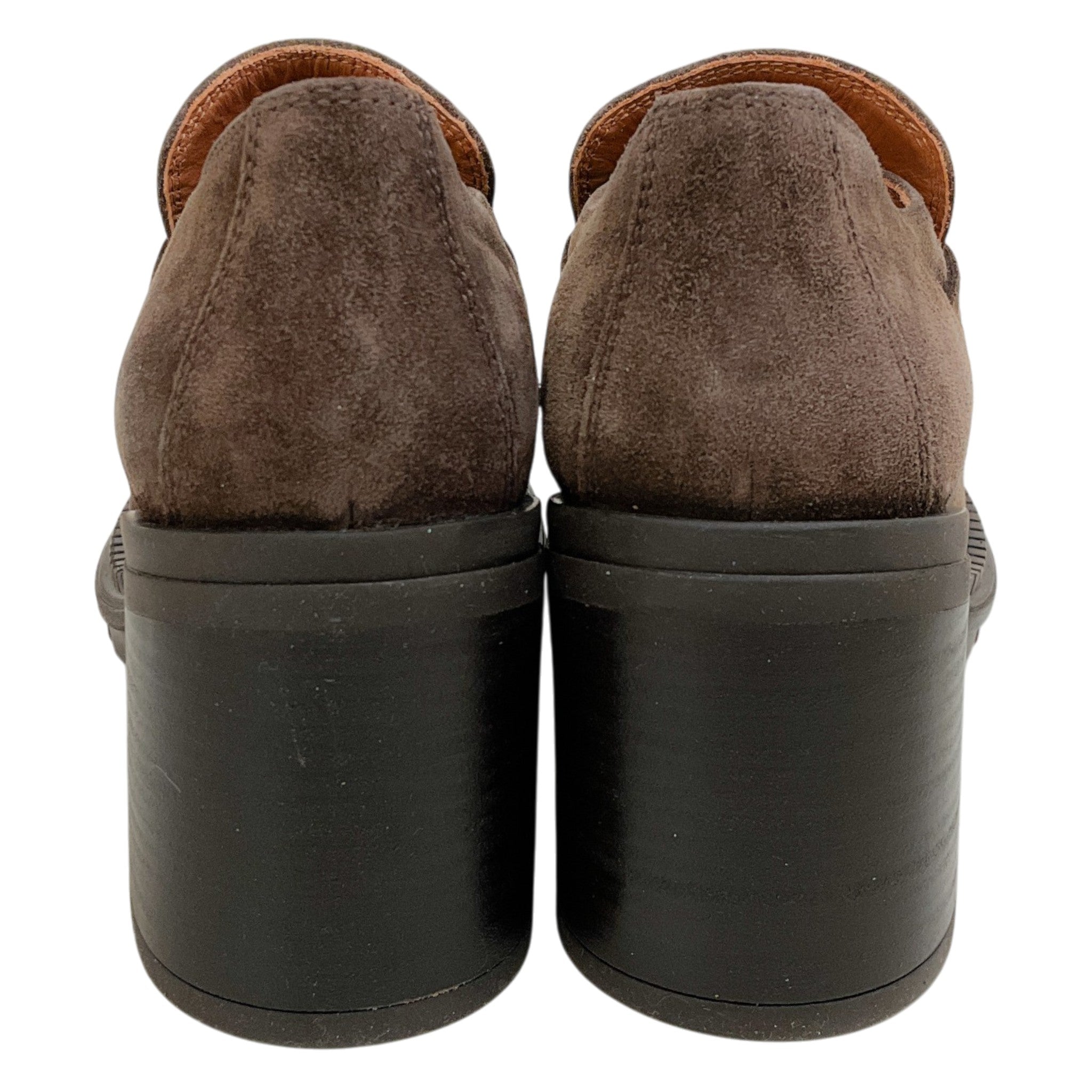 Casadei Brown Suede Chunky Heeled Loafers