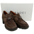Load image into Gallery viewer, Casadei Brown Suede Chunky Heeled Loafers
