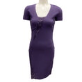 Load image into Gallery viewer, Emilio Pucci Purple Lace Detail Short Sleeved Stretch Knit Dress
