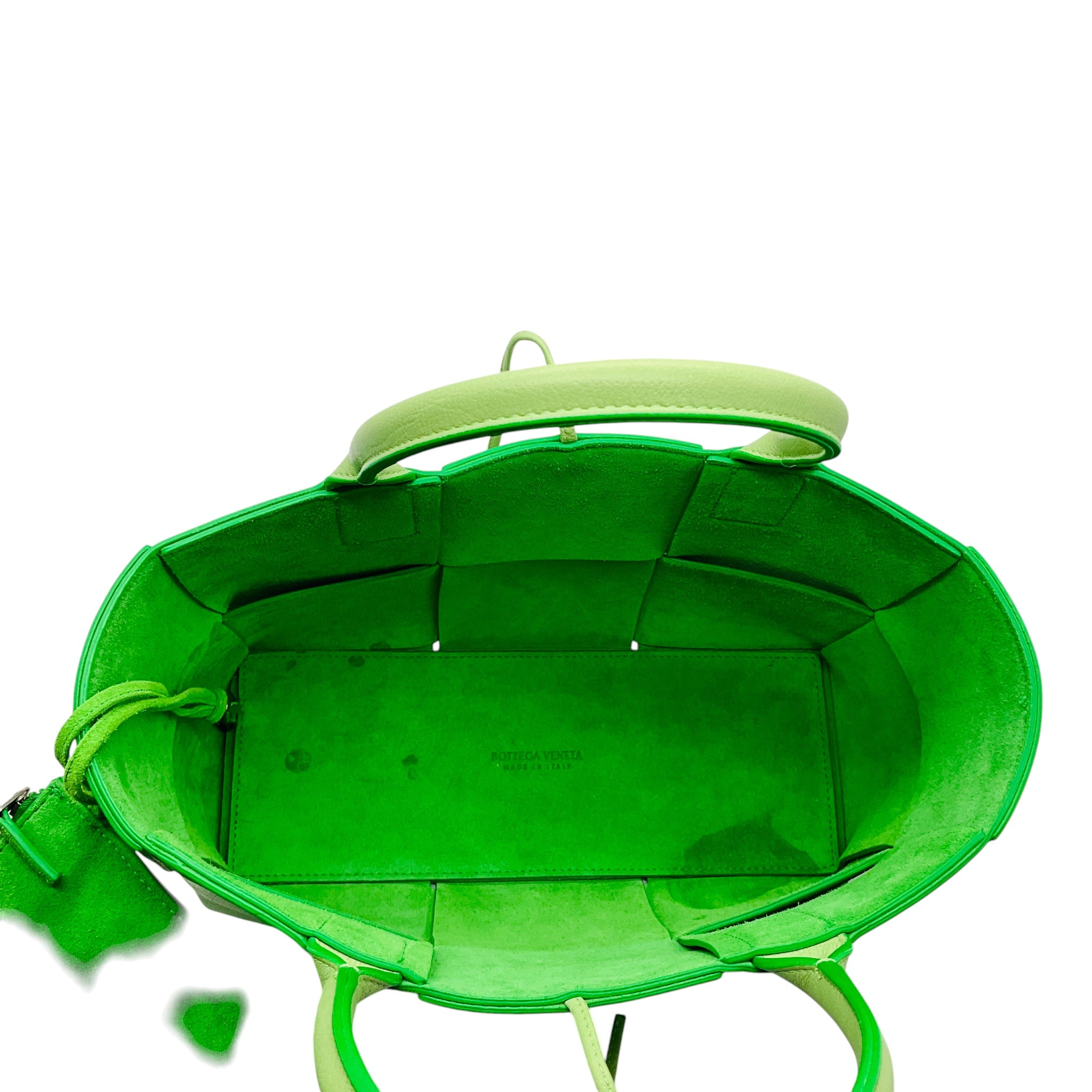 Bottega Veneta Green Intrecciato Leather Arco Tote Bag