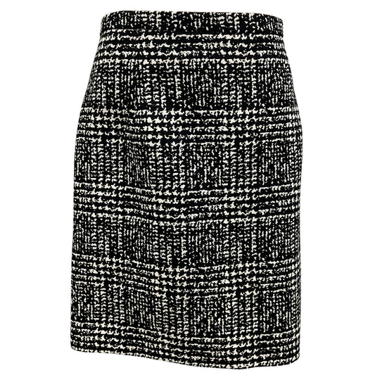 Michael Kors Collection Black / White Wool Mini Skirt