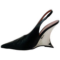 Load image into Gallery viewer, Paris Texas Black / Silver Nina Slingback Wedge Pumps
