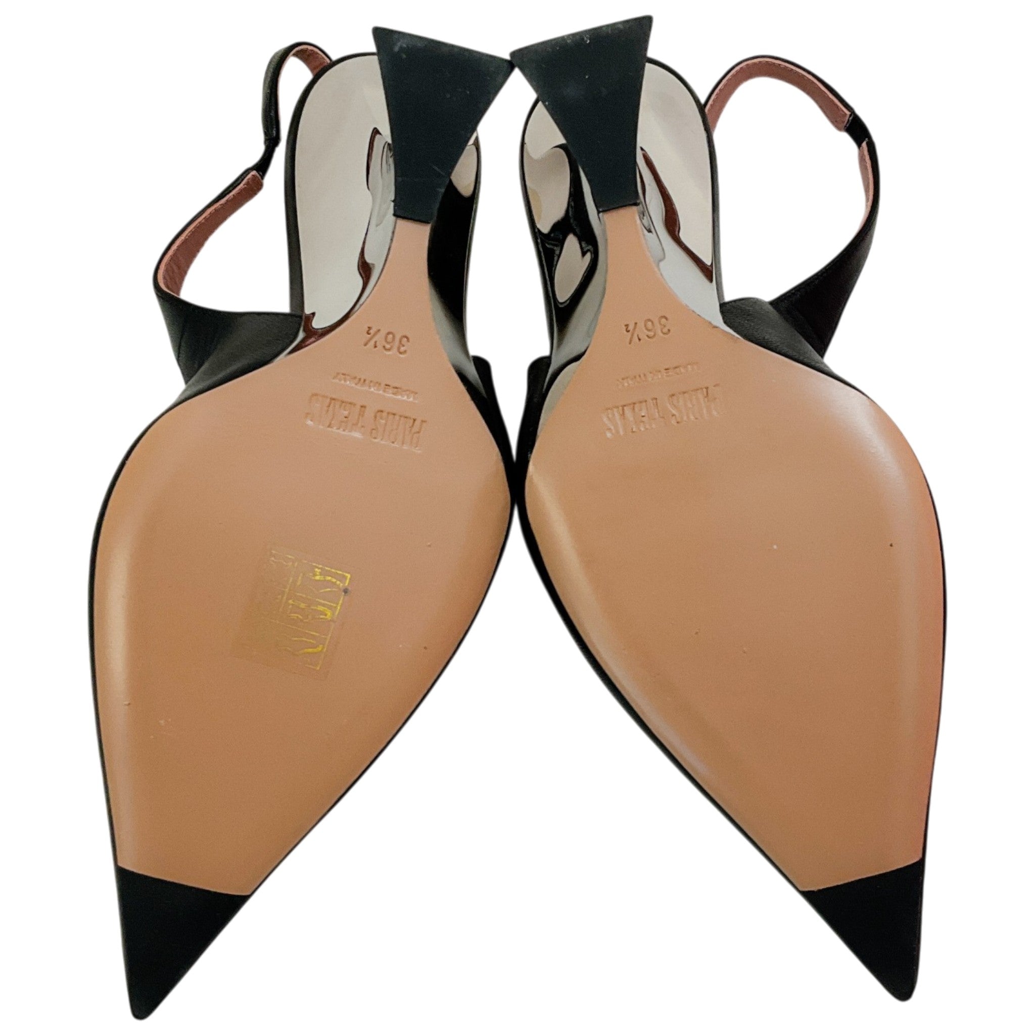 Paris Texas Black / Silver Nina Slingback Wedge Pumps