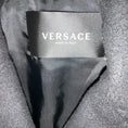 Load image into Gallery viewer, Versace Black Double Breasted Wool Pea Coat with Gold Medusa Medallion and Crystal Buttons
