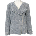 Load image into Gallery viewer, Lafayette 148 NY Blue / White Tweed Moto Jacket

