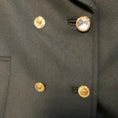 Load image into Gallery viewer, Versace Black Double Breasted Wool Pea Coat with Gold Medusa Medallion and Crystal Buttons
