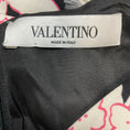 Load image into Gallery viewer, Valentino Black / White / Pink Floral Short Sleeved Crepe Top

