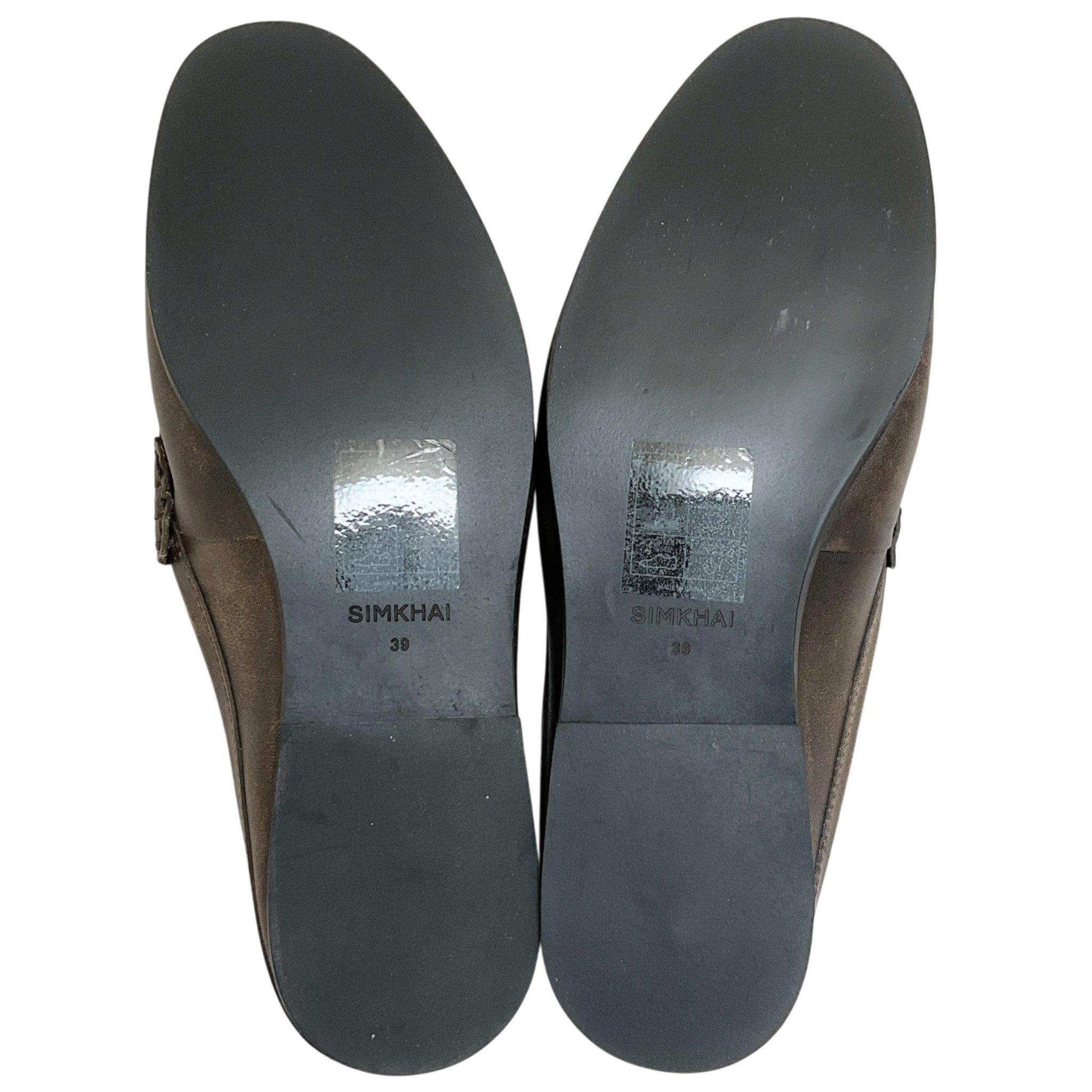 Simkhai Distressed Chocolate Leather Loafer Mules