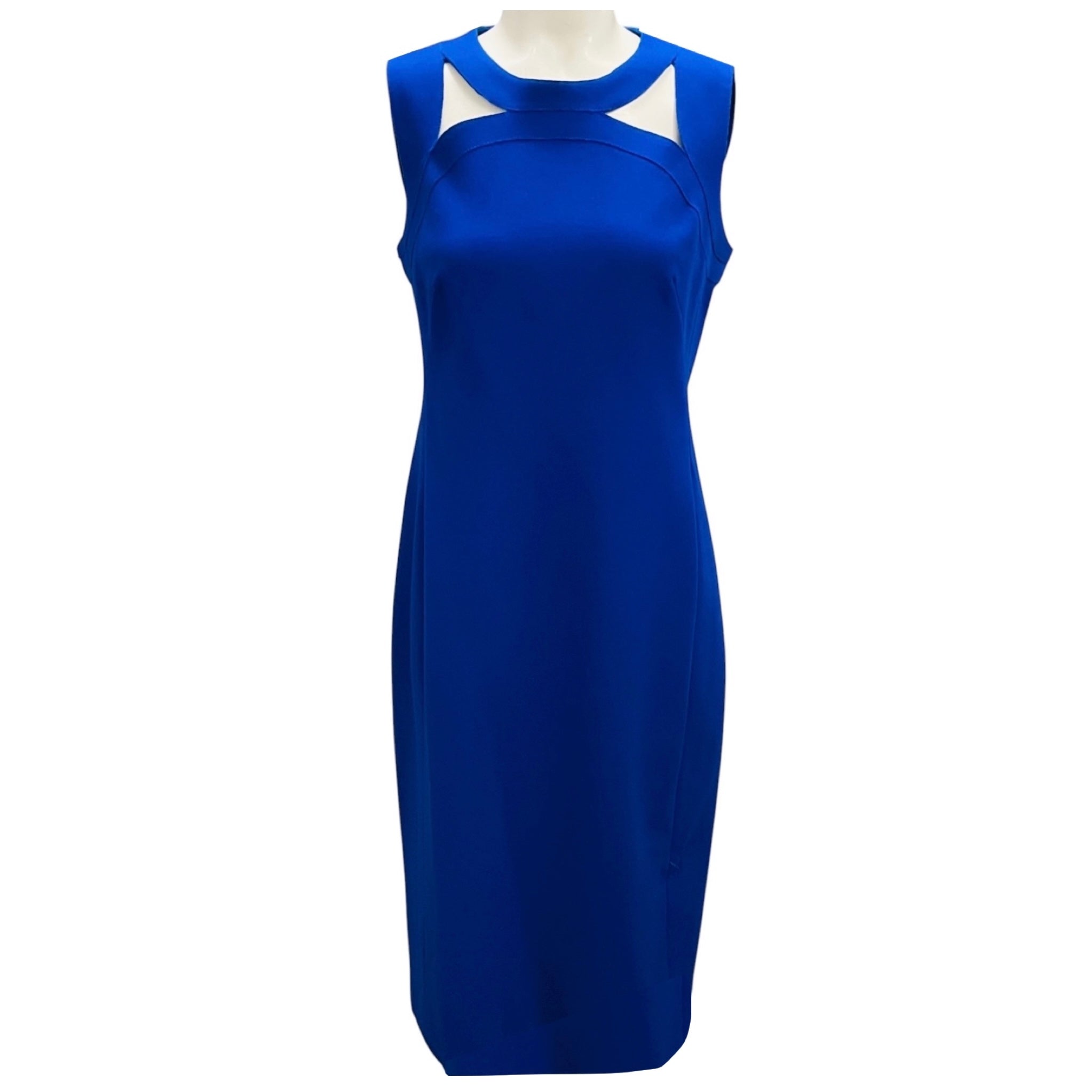 Akris Punto Cobalt Blue Sleeveless Midi Dress
