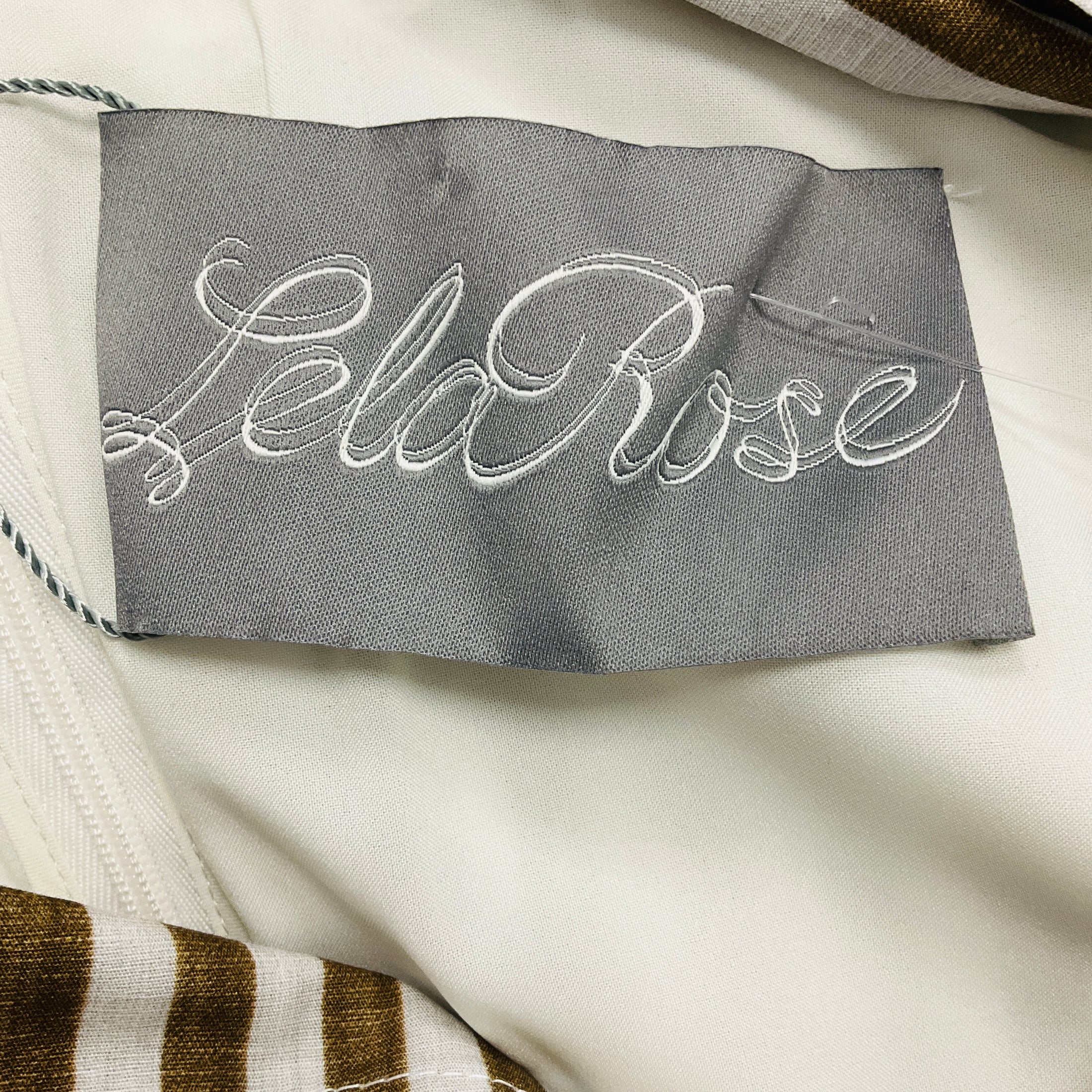 Lela Rose Walnut Collared V-Neck Floral Poplin Dress