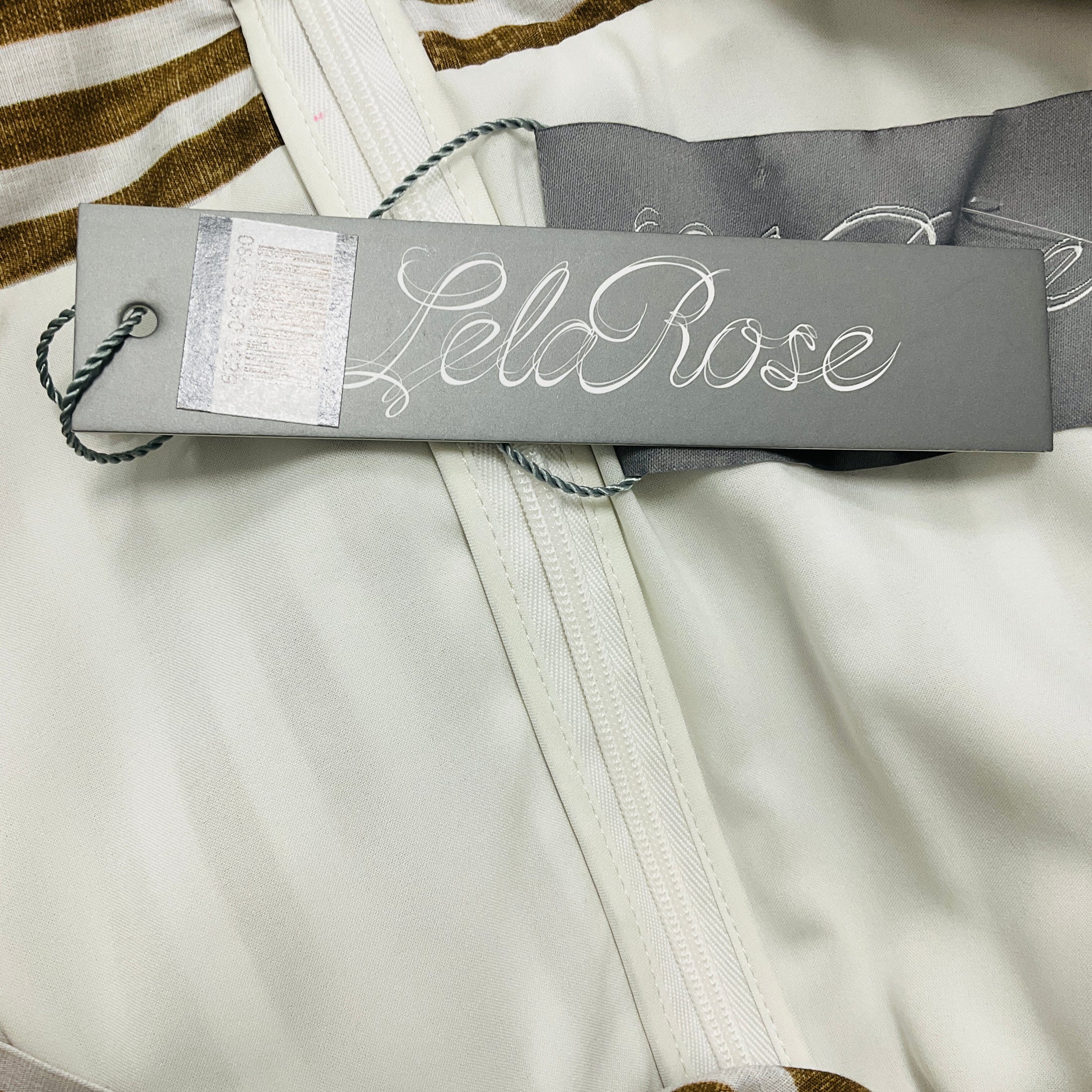 Lela Rose Walnut Collared V-Neck Floral Poplin Dress