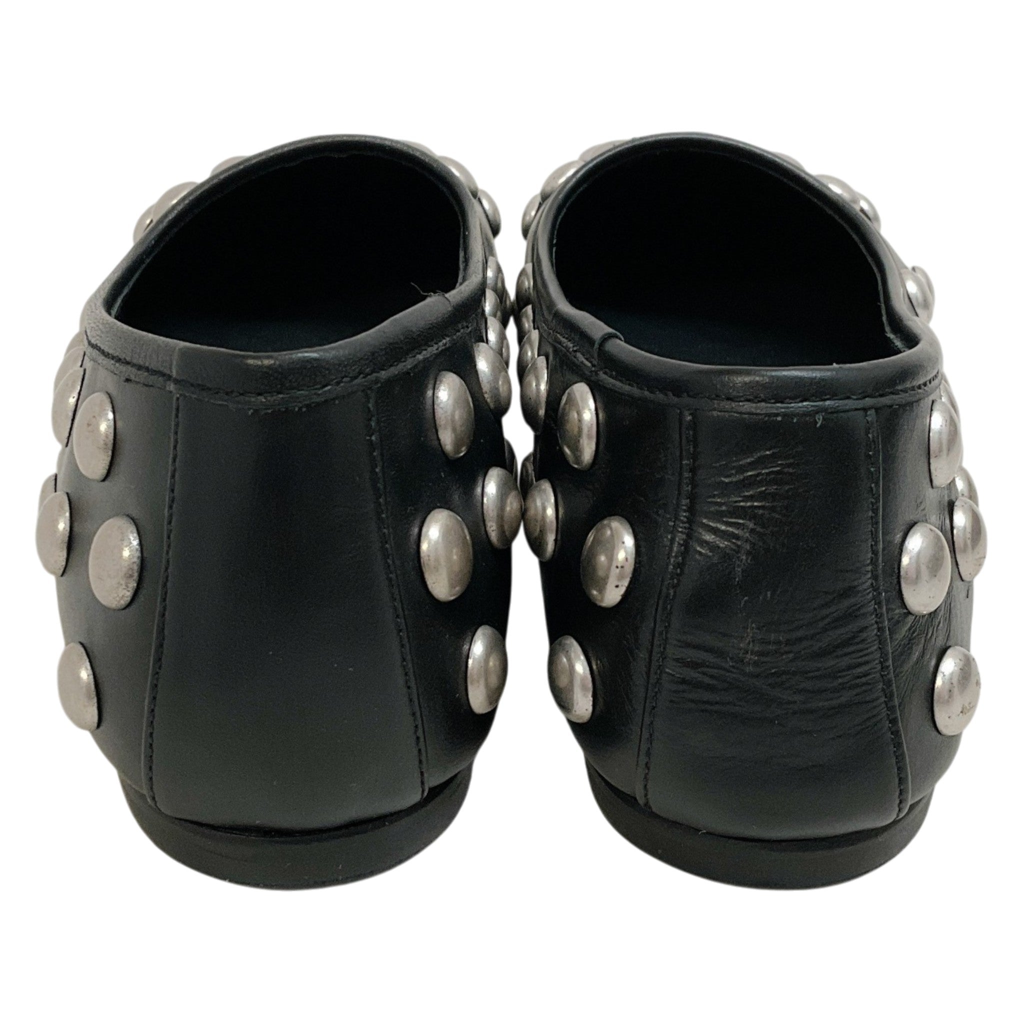Freda Salvador Black Leather Jessie Flats with Silver Studs
