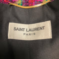 Load image into Gallery viewer, Saint Laurent Purple / Magenta / Green Multi Houndstooth Patterned Wool and Mohair Tweed Jacket with Stone Buttons
